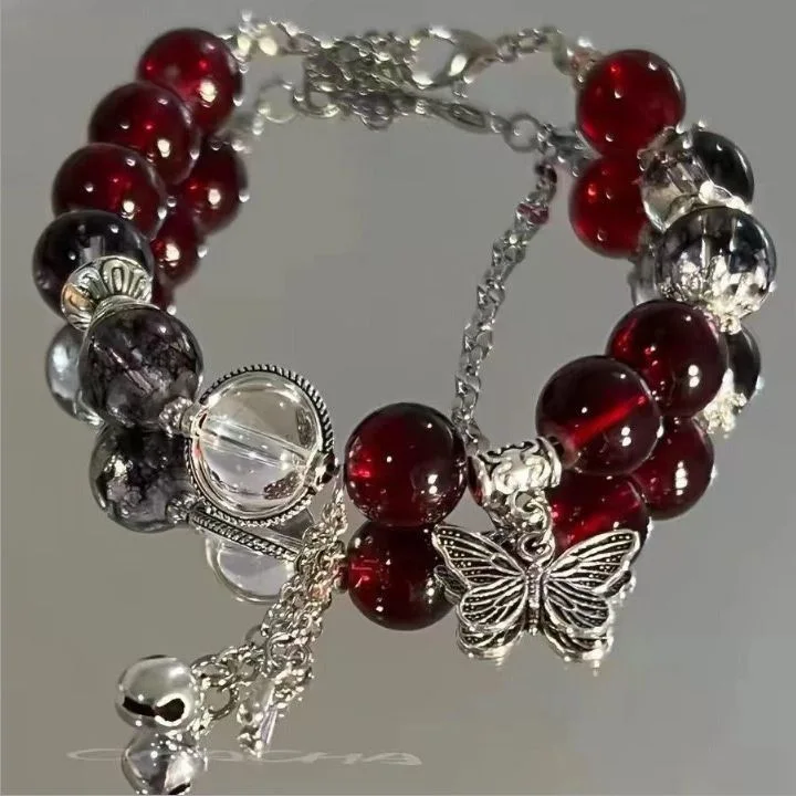 

Three-color glazed winter atmosphere bracelet niche design palace light luxury temperament cold feeling jewelry gift