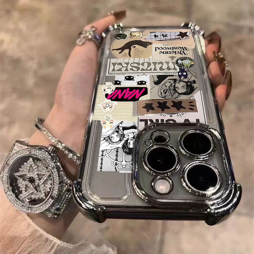 애니메이션 쿨 나나 오사키 라인 도금 케이스, 삼성 S25, S24, S23, S22, S21, S20 FE, 노트 20 플러스, 울트라 4G, 5G 낙하 방지 에어백 커버