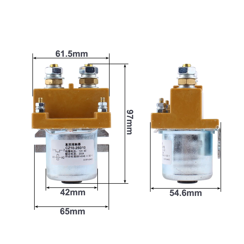 1 Buah Sakelar Kontaktor DC CZ10-80/150/250 1NO untuk Mobil dan Sistem Kontrol 80A 150A 250A 12V 24V 72V
