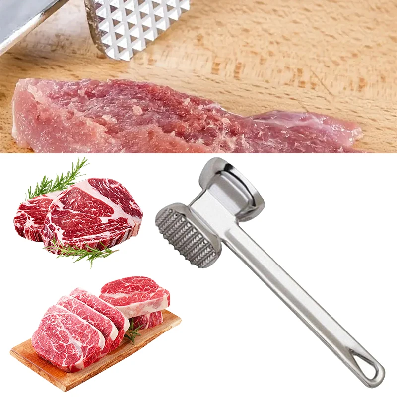 

Aluminum Alloy Meat Hammes Kitchen Gadgets Double-sided Loose Tenderizer Tender Meat Hammers Portable Steak Pork Tools