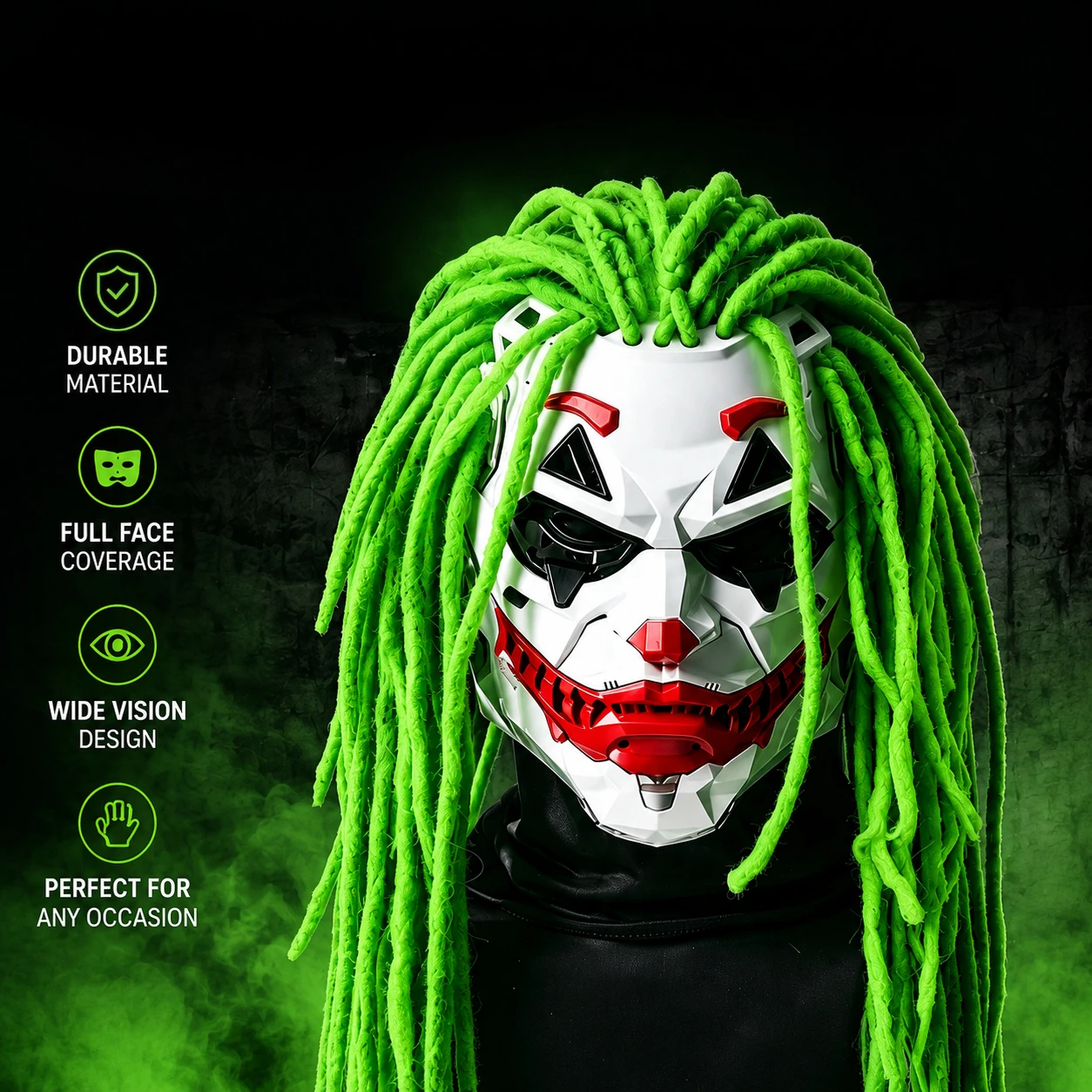 

Halloween Clown Mask, Punk Mask, Cosplay Clown Mask, Halloween Party Costume Props, Masquerade Party Mask.