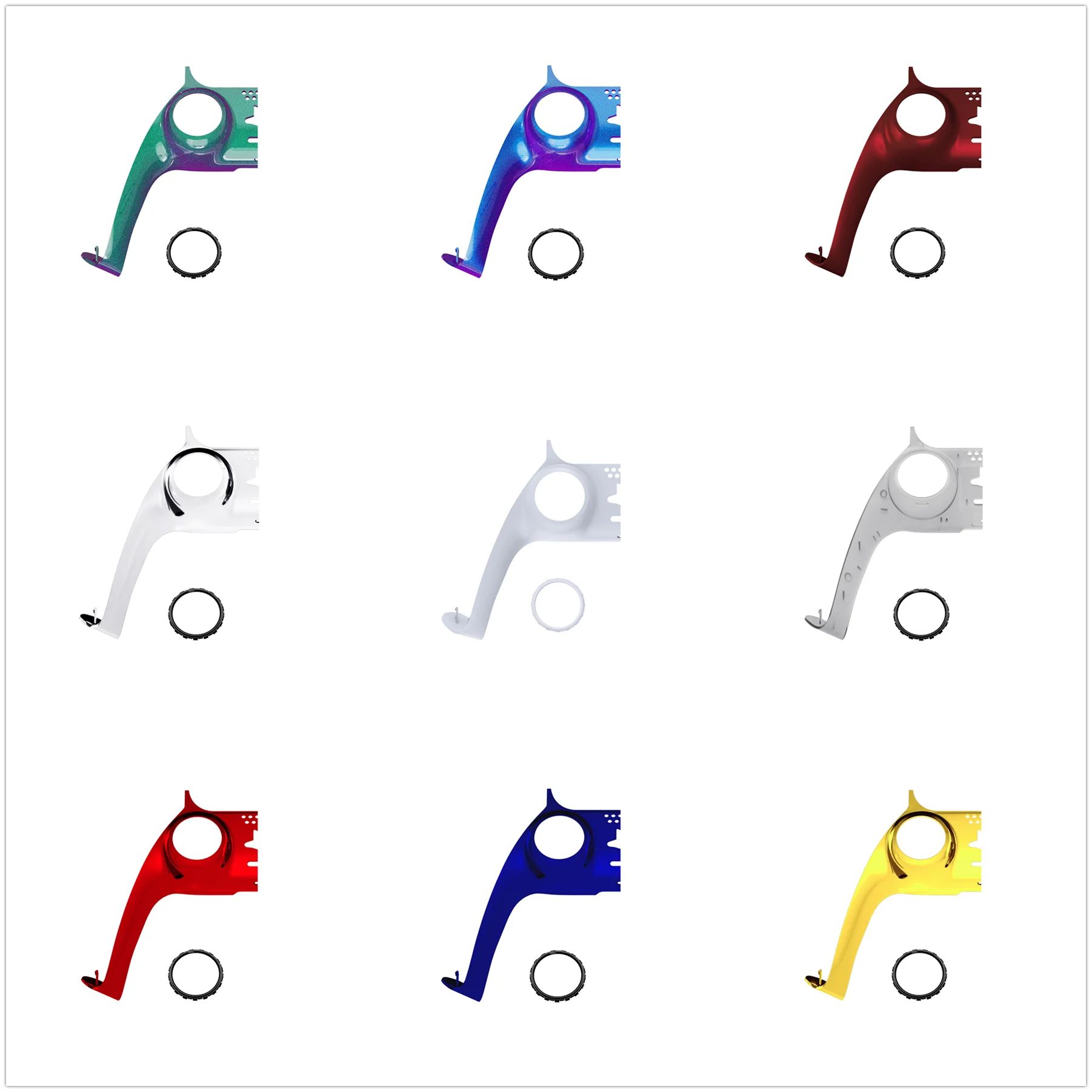 

eXtremeRate Replacement Decorative Trim Shell with Accent Rings Compatible with ps5 Controller BDM-010/020/030/040/050