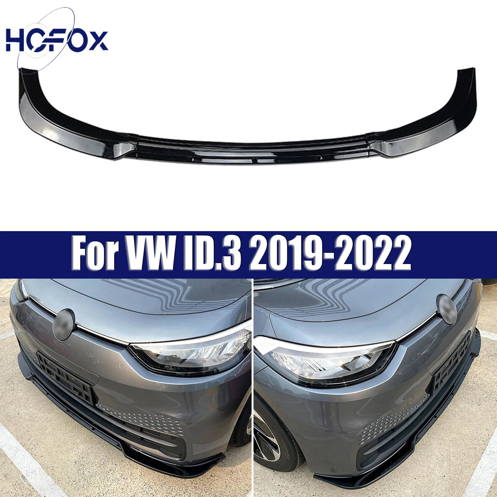 

Car Front Bumper Spoiler Lip Splitter Diffuser Auto Accessories Tuning For VW ID.3 2019-2022