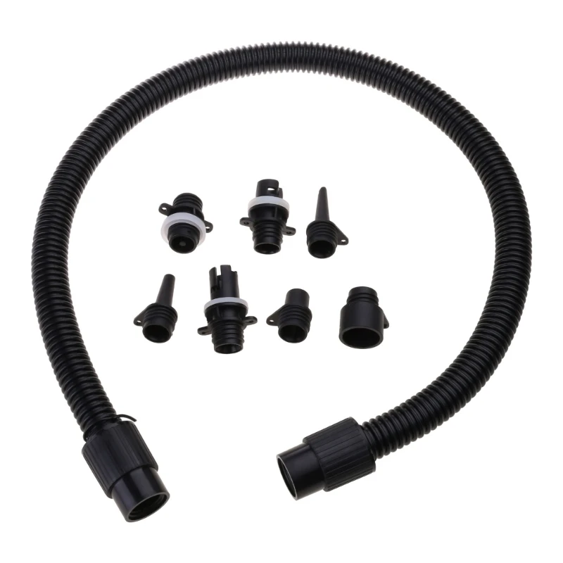 Paddle Board Pumps Adapter Hose Replacement Kayak Air Pumps Tube with 7 Air Valves Nozzles Electric Air Pumps Accessories