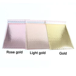 Sac à Bulles en Or Rose pour Cadeau, Mousse d'Aluminium, Antichoc, Emballage d'Expédition, Enveloppes Auto-Scellantes, 30 Pièces