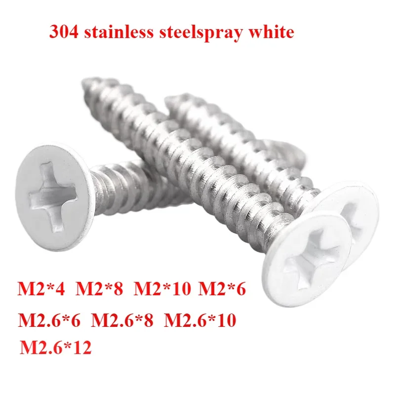 

30PCS Cap Wood White Sheet Metal Thread Truss Round Head Fast Self Tapping Scre Pan Cabinet Screws with Paint Wood Self-tapping