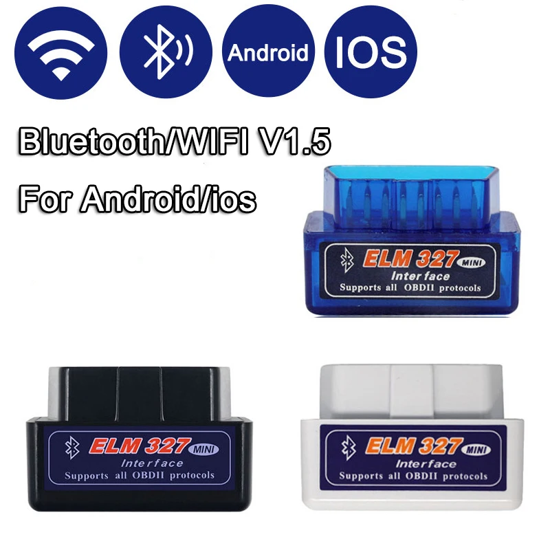 

Mini ELM327 Bluetooth V2.1 WIFI V1.5 OBD2 Auto Car Diagnostic Scanner ELM 327 Bluetooth For Android/Symbian For OBDII Protocols