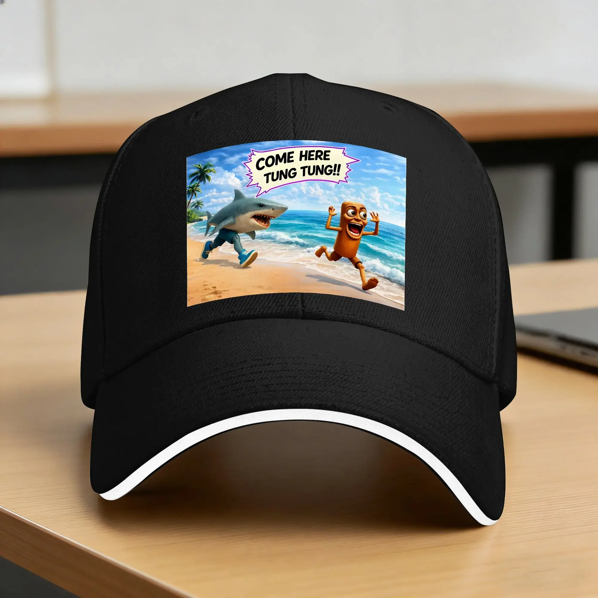 New Tralalero Tralala chasing Tung Tung Tung Sahur  Custom Logo Trucker Hat High Quality Casual Hunting Camping Baseball Caps