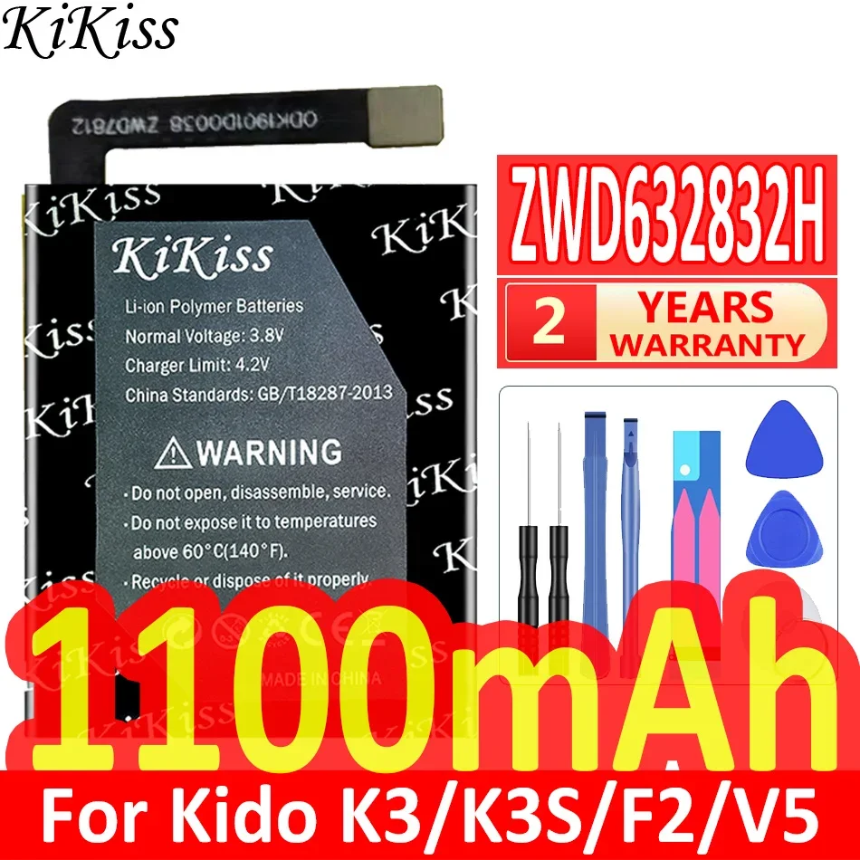 

Мощный аккумулятор KiKiss, 1100 мАч, ZWD 632832 H для Kido K3 K3S F2 V5/для 360 8X P1 W920 SE5 W901 W910 W907 W915 аккумуляторы