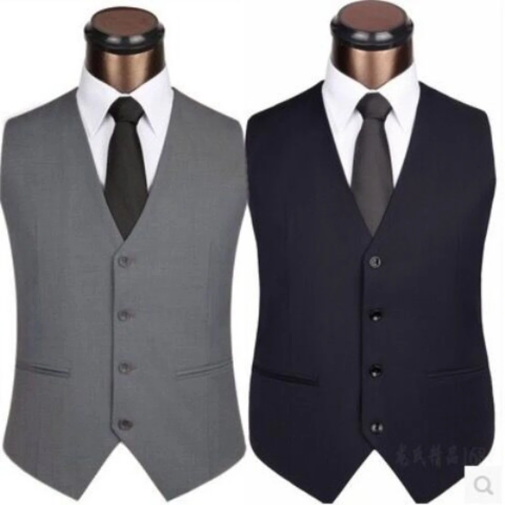 New Arrival Vests for Men Slim Fit Mens Suit Vest Male Waistcoat Casual Sleeveless Formal Business Jacket