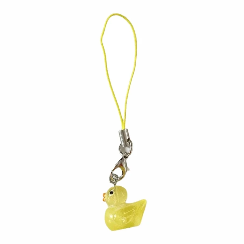 Y1UB Adorable Duck Glow Pendant Sturdy Light Up Fashion Accessory for Keys and Bags Decoration Multicolor Selection