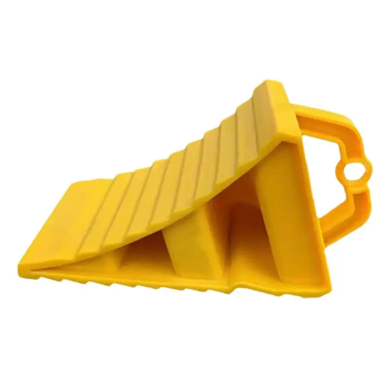 Wheel Chocks For RV Anti-Slip Car Multipurpose Wheel Chocks Space-Saving Yellow Tire Chocks Vehicles Portable Wheel Chocks