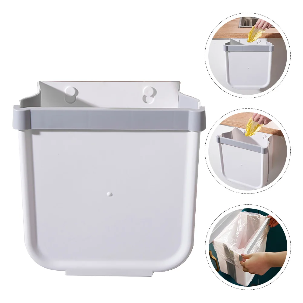 

1Pcs Foldable Hanging Trash Bin Wall-Mounted Garbage Container Kitchen Waste Storage Strong Load Capacity Space-Saving Design