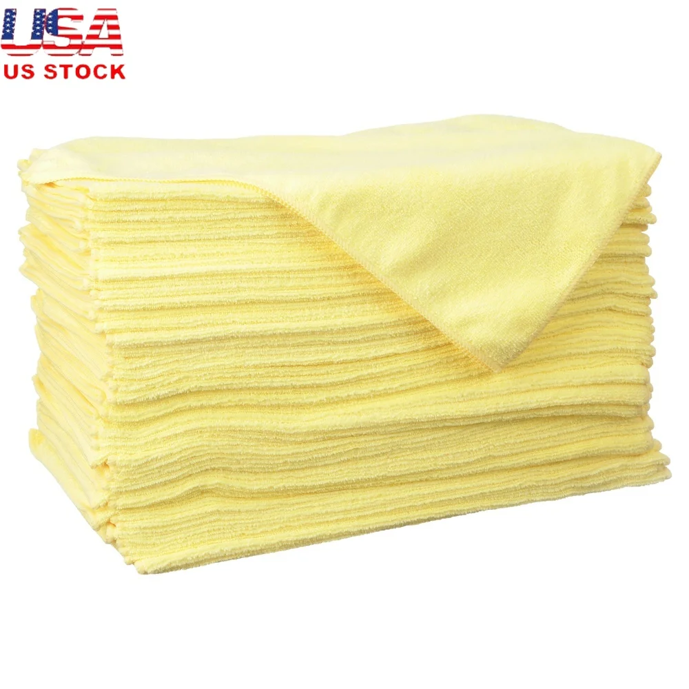 

Microfiber Cleaning Cloths 48-Pack 16x16 Inch Eco-Friendly Reusable Quick-Dry Towels Multi-Surface Cleaning Wipes Car Detailing
