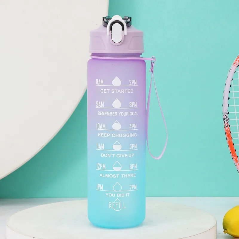 Sailor Moon Water Bottle 750ml Girl Women Gradient Anime Letter A-Z Straw Drinking Cups Portable High-capacity Outdoor Bottles view 3