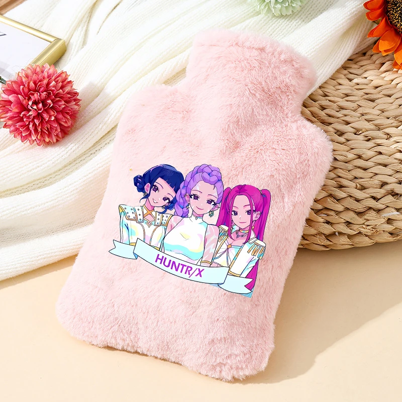 KPop شيطان الصيادين سعة كبيرة كيس الماء الساخن القابلة للإزالة زجاجة ماء ساخن المرأة البطن دفئا جهاز تدفئة محمول أكياس الماء الساخن الهدايا