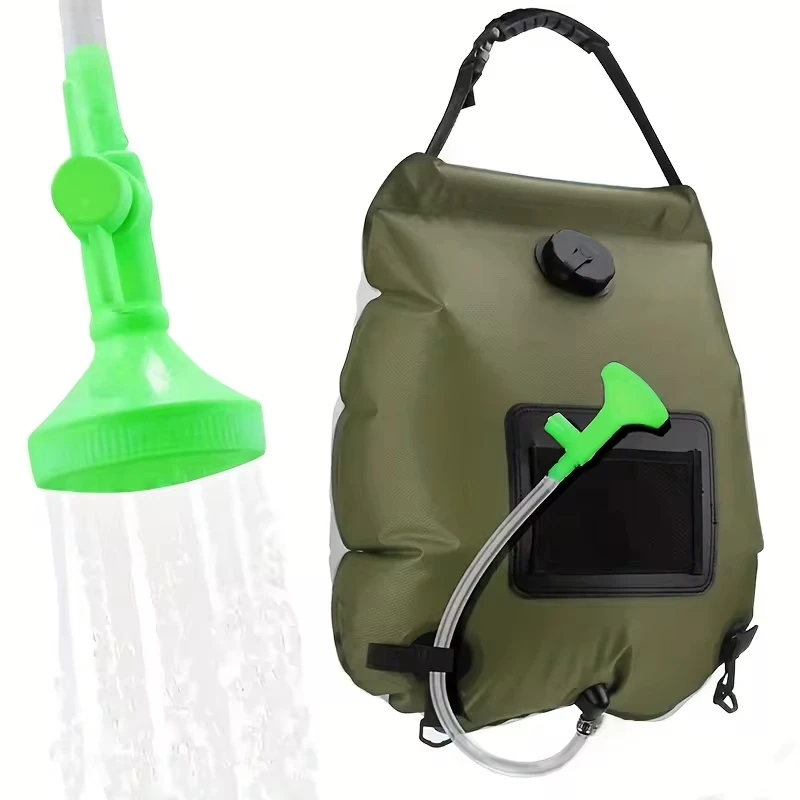 

20L portable solar shower bag, foldable, waterproof and durable, made of PVC material, suitable for outdoor camping and hiking