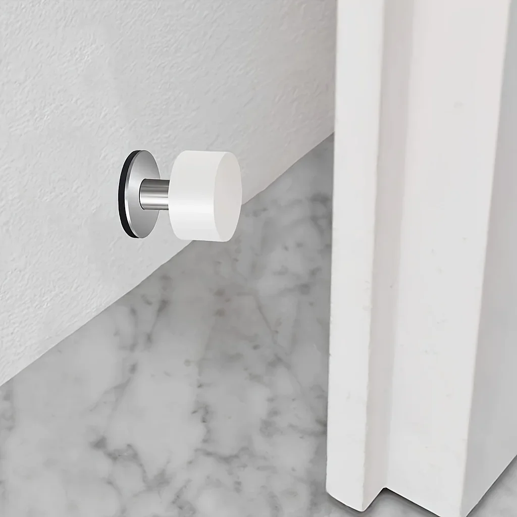 توقف باب مطاطي متين ذاتي اللصق مع قاعدة معدنية واقي حائط لتقليل الضوضاء وممتص للصدمات للاستخدام المنزلي والمكتب والمدرسة #2