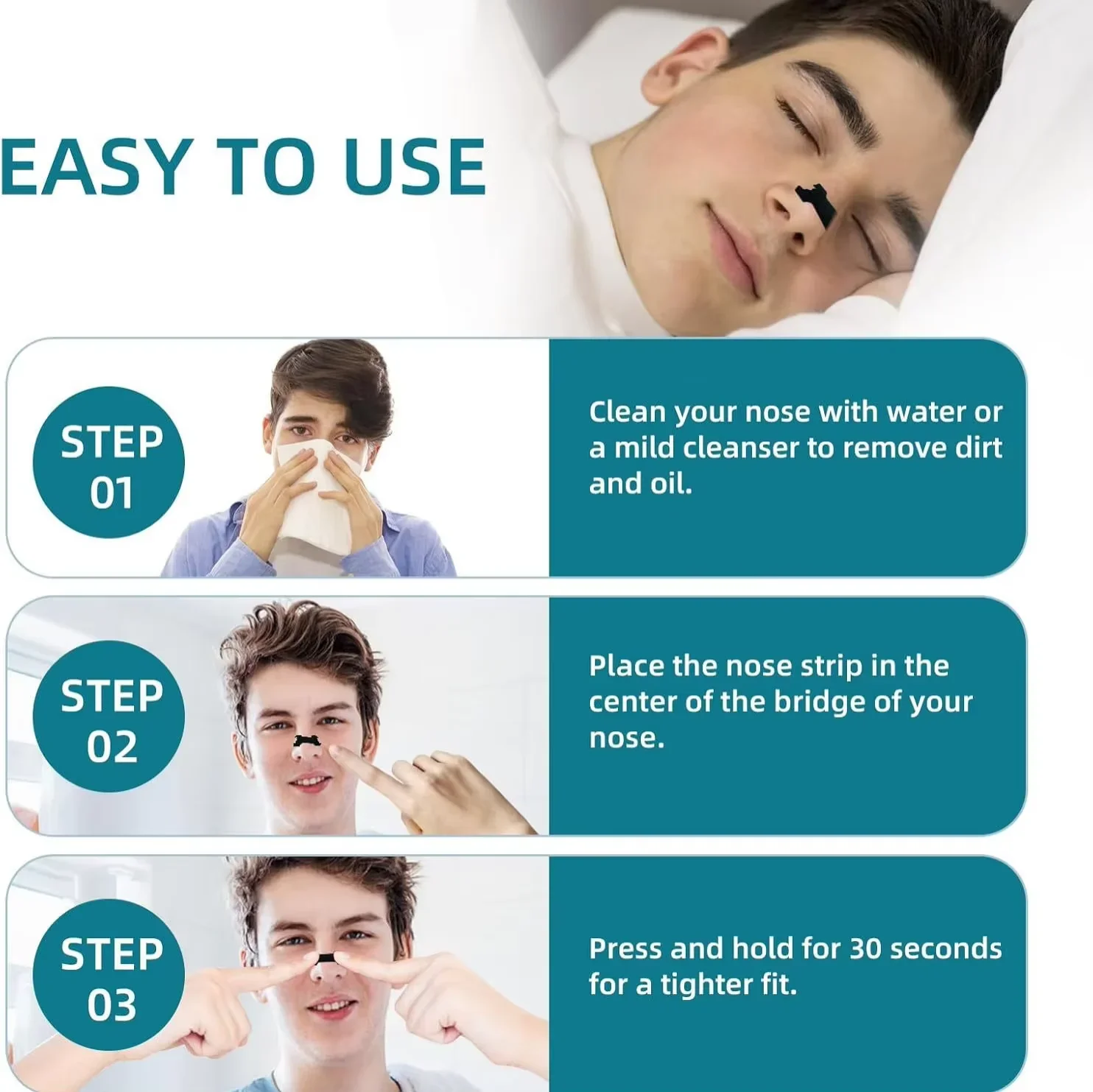 Anti Snoring Mouth Tape & Nose Breathing Sticker Night Sleeping Mouth Breath Improvement Patch Reduce Dry Mouth Promote
