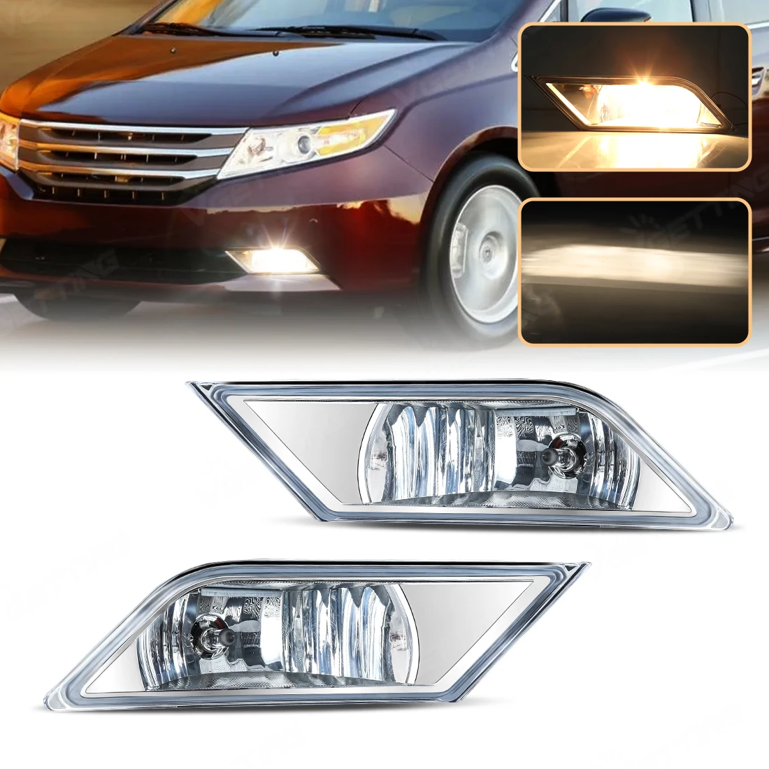 

1 Pair Car Front Bumper Fog Lamp Assembly For Honda Odyssey 2011 2012 2013 Foglights Drivng Light Left and Right Waterproof 12V
