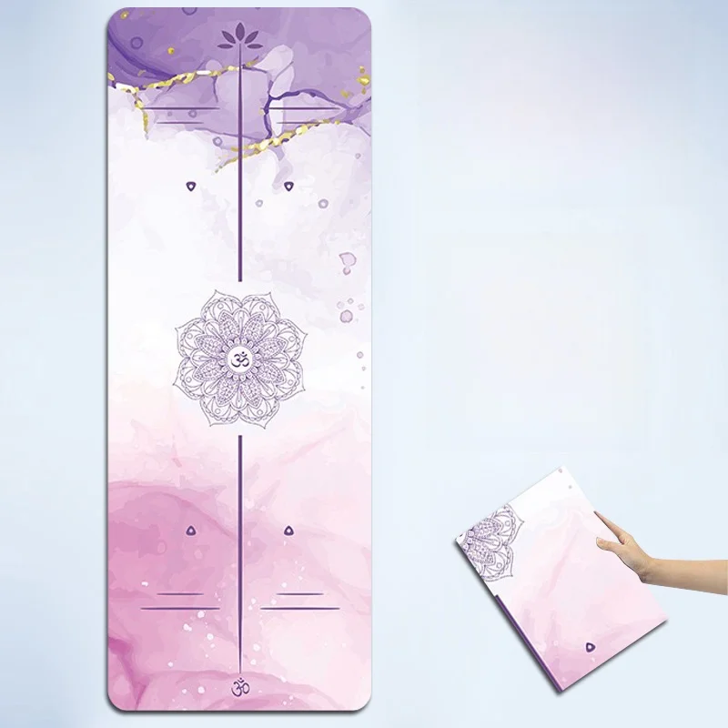 5mm-ラバースエードヨガマット-滑り止め-吸収性-折りたたみ式-ポジションライン付き-ダッシュヨガ-フィットネス-スポーツマット-ヨガエクササイズ用