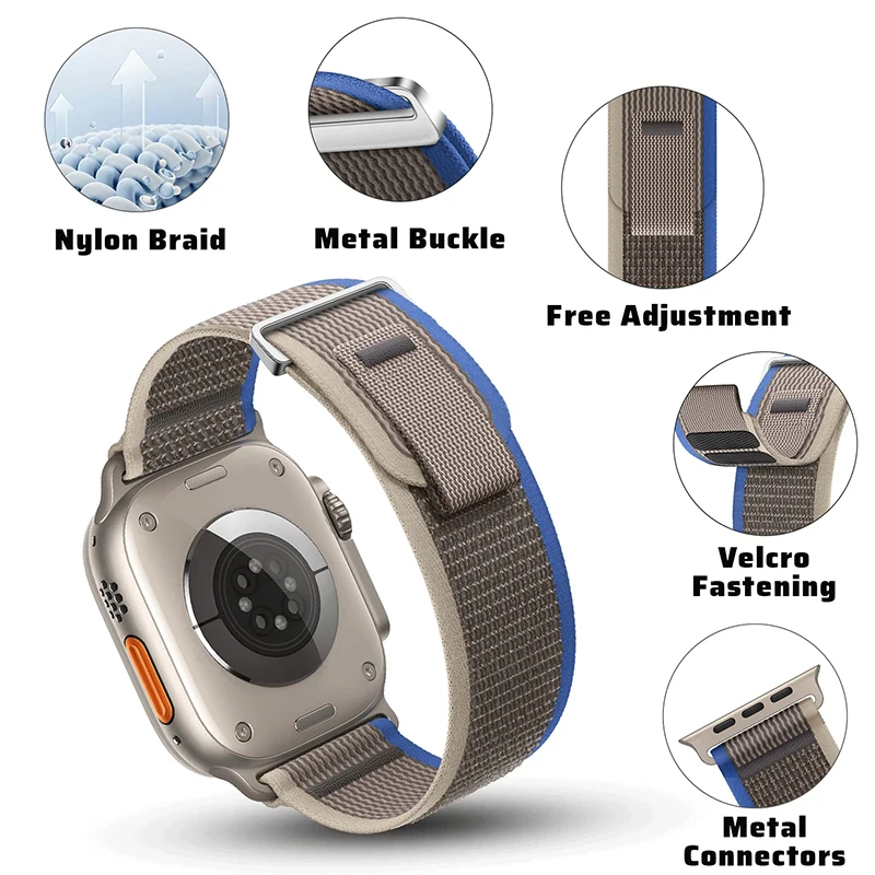 Trail Loop Strap for Apple Watch Strap 44mm 45mm 42mm Ultra 2 49mm 40mm 41mm 44 mm bracelet correa iwatch series 9 8 7 6 5 3 se