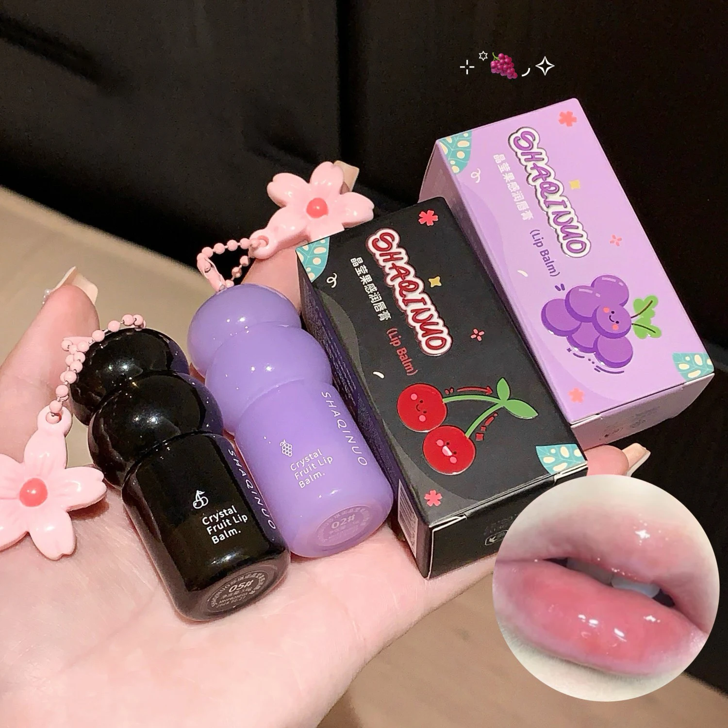 كريستال الفاكهة ترطيب الشفاه بلسم شفاف هلام مرآة قناع الشفاه عصا واضح ممتلئ الجسم تغيير لون أحمر الشفاه العناية بالشفاه الكورية