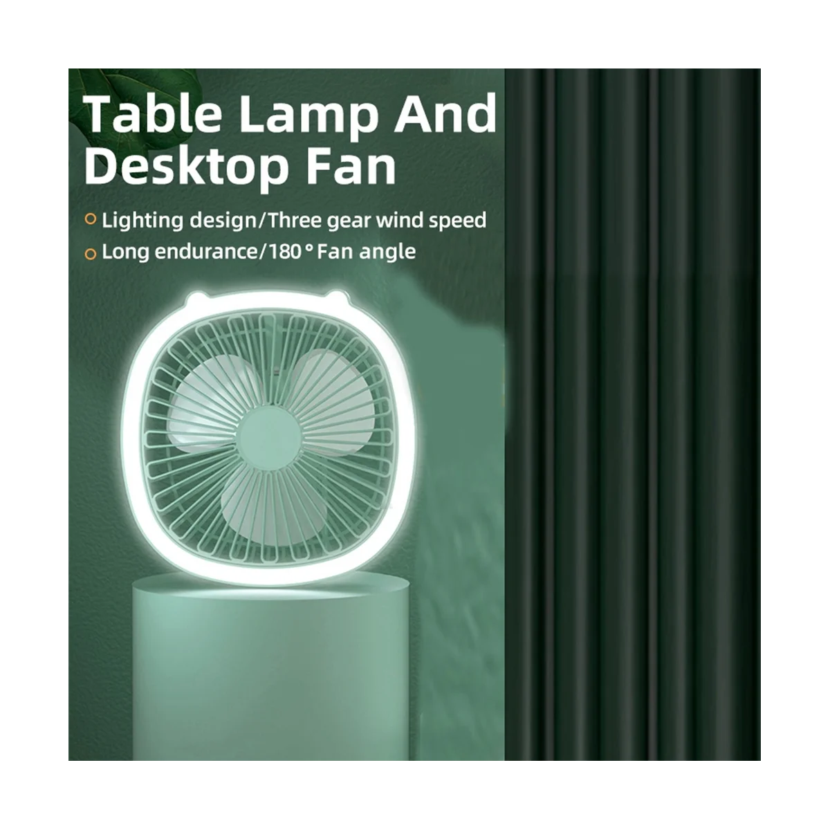 Mini ventilador de escritorio recargable por USB, portátil, para acampar al aire libre, plegable, pequeño, Verano