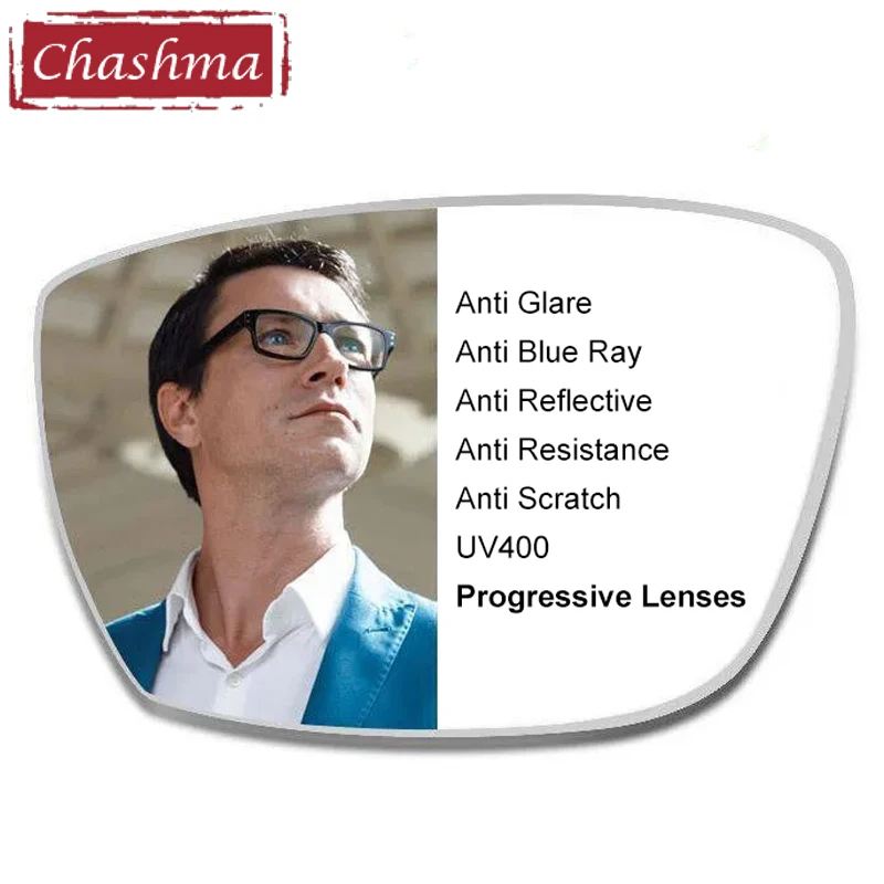 Chashma Progressive Free Form Anti Glare Anti Blue Light for Eyes Prescription 1.56 index 1.61 Thin 1.67 Degree Multifocal Lens