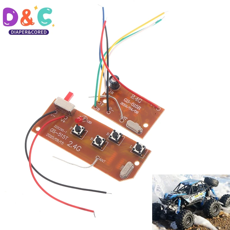 2.4G 4CH RC Remote Control 27MHz Circuit PCB Transmitter Receiver Board with Antenna Radio for RC Car Truck