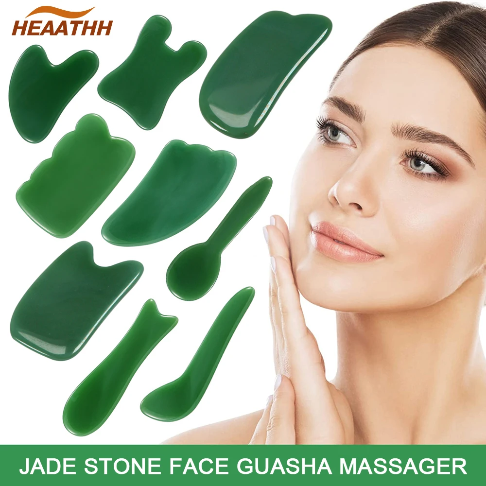 

Jade Stone Gua Sha Massager Eye Face Arm Leg Body Scraping Board Women Face Lift Remove Wrinkles Relax Massage Skin Care Tool