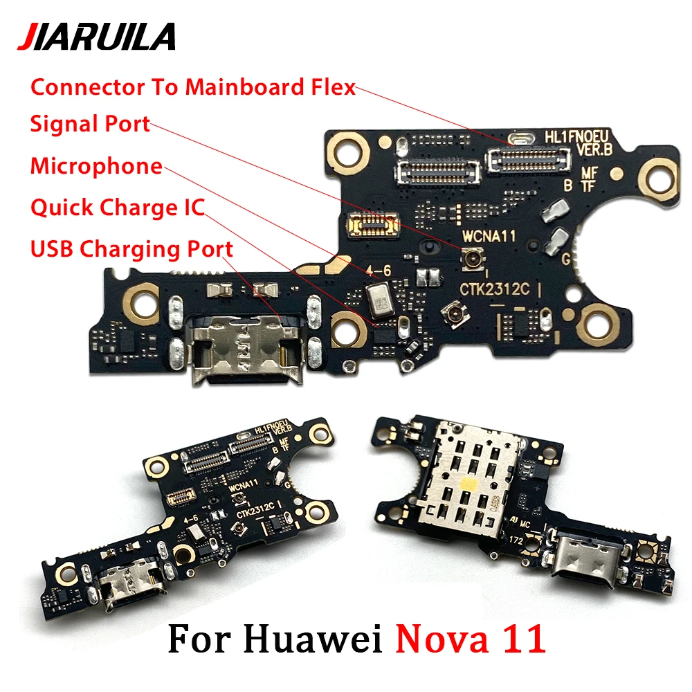 

10Pcs , For Huawei Nova 10 Pro 11 SE 10Z 11I 12 Pro Y60 USB Charger Port Dock Connector Charging Board Flex Cable