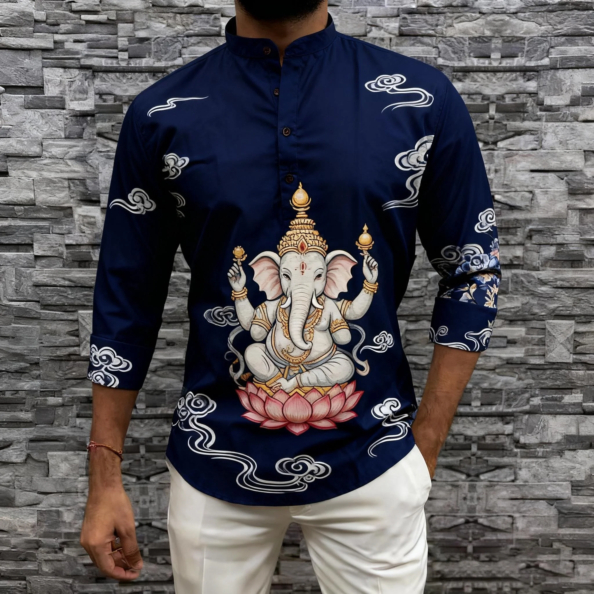 

Ближневосточная версия Ближневосточного стиля Рубашка с длинными рукавами Мусульманский национальный Ropa Musulmana Hombre Arabe Hombre