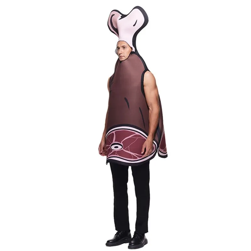 

Забавный костюм ветчины на Хэллоуин для взрослых, костюм для выступлений, костяной наряд, женская традиционная одежда, наряд для выступления на сцене