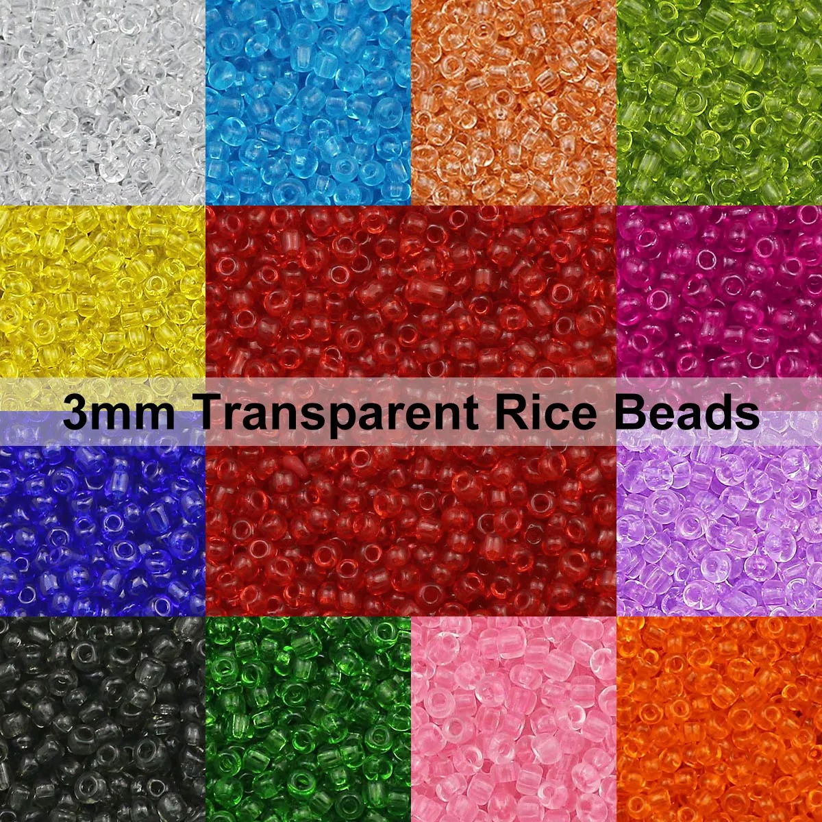 2mm Klare Glasperlen in Verschiedenen Farben 450g pro Packung für Handgemachten DIY-Schmuck Perlenfadenarbeit Armbänder Zubehör – Detail 6