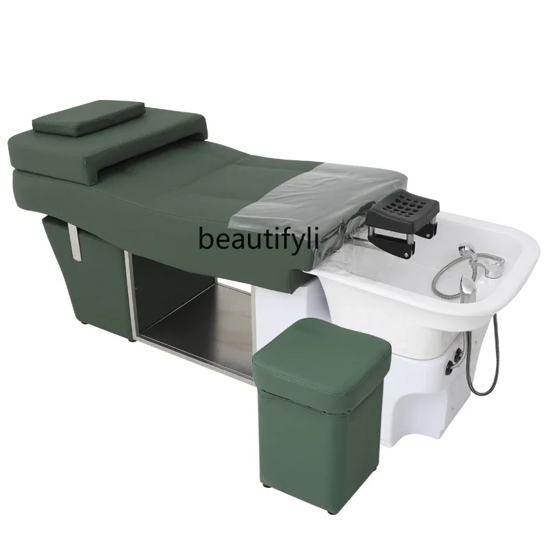 

xxxFor Hair Salon Ceramic Basin Flushing Bed Stainless Steel Silicone Mattress Thai Massage Shampoo Bed