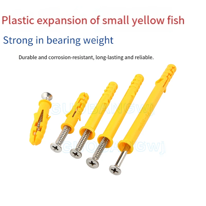 

Plastic Expansion Tube with Expansion Screw, Rubber Plug, Bolt for Wall Fixing, High-Strength, Waterproof, Easy Installation