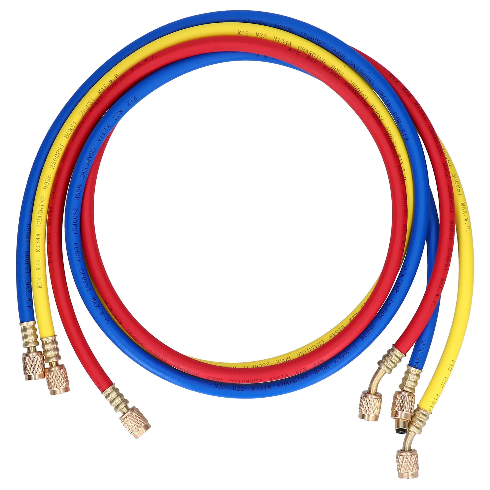 Refrigeration Detection Liquid Filling Tube Liquid Filling Refrigerant Pipe 3‑Colour CT‑360RYB R22 1.5meter AC Charging Hose