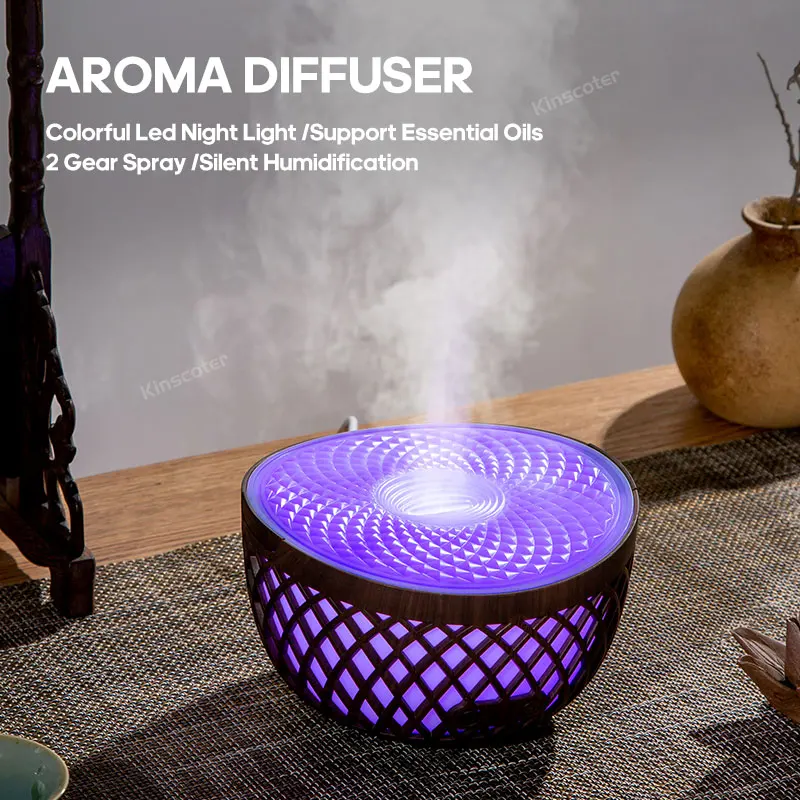 Kinscoter Draagbare Mini Aroma Diffuser Usb Luchtbevochtiger Etherische Olie Nachtlampje Koude Mist Maker Sproeier Voor Home Gift