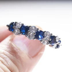 Cellacity Vintage Female Silver Ring For Charm Lady With Oval Shape Sapphire Gemstone Female Dating Party Fine Jewerly Gift