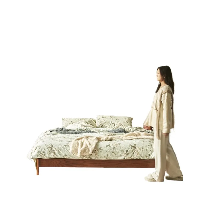 

French-style antique double bed Homestay Home 1.5 meters 1.8 meters Master bedroom Queen bed Ash wood all solid wood double bed
