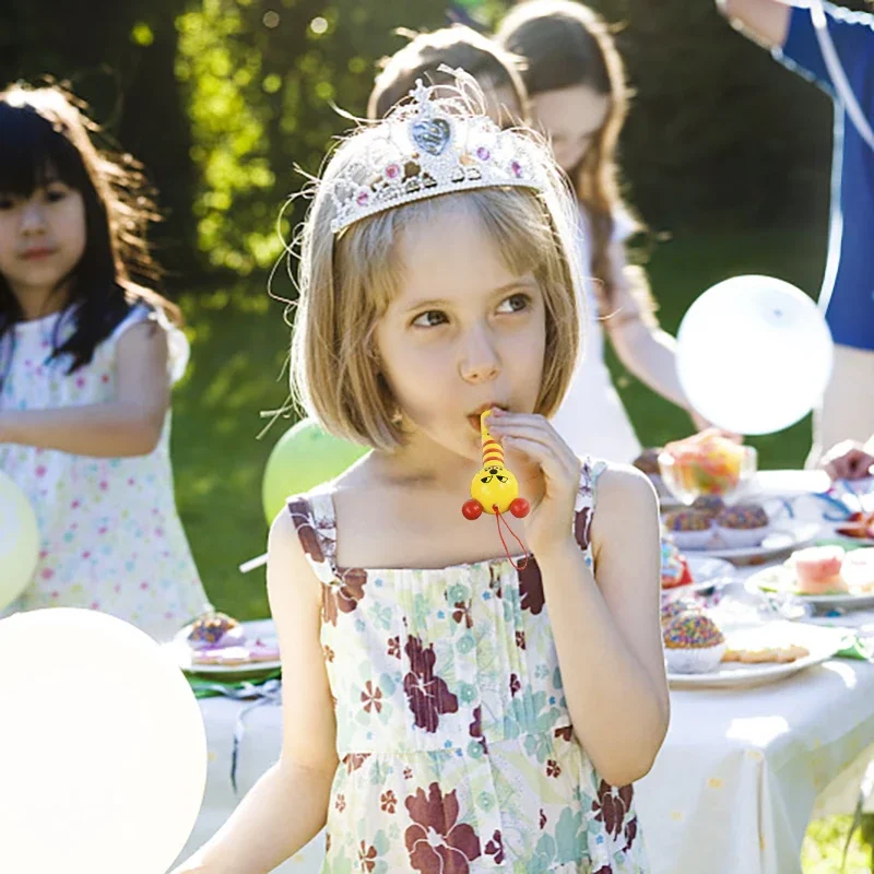 1Pc Colorful Wooden Whistle Indoor Outdoor Play Crisp Whistle Sound Toddler Gift Random Color