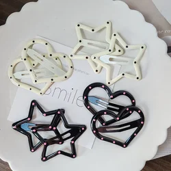 2pc Legierung Große Herz Fünf-teilig BB Haarnadel Haar Clips für Frauen Mädchen Childs Geschenk Haar Zubehör party Urlaub Ornament