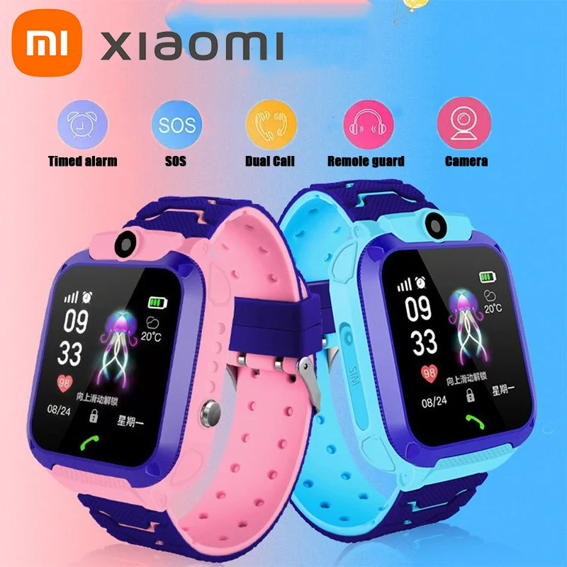 Xiaomi 4G Kids ساعة ذكية هاتف أطفال صغير مع مكالمة SOS كاميرا 3 في 1 ساعة كارتونية فتاة صبي عيد ميلاد هدية الكريسماس 2025New