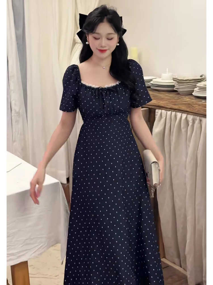 

Ele High Waist Bubble Sve Dr with Belt Slimming Long Skirt for plus Size Women Heart Pattern Summer New Arrival