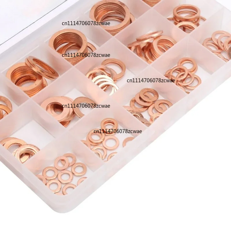 for 150pcs Flat Sealing Ring Red Copper Gasket O Ring Gasket Sealing Ring Washer M5/M6/M8/M10/M12/M14