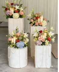 

4pcs/set)luxury acrylic clear cylinder mental stands for wedding party qq286