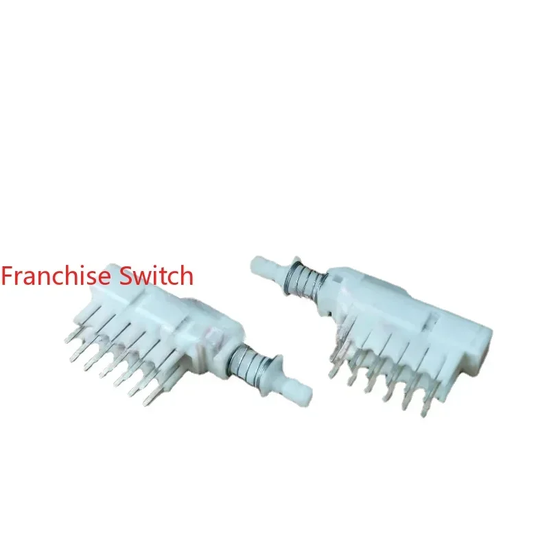 10PCS 55MM Total Length Button Switch 2 * 6 Double Row 12 Pin Piano Key With Lock  Self-locking Long