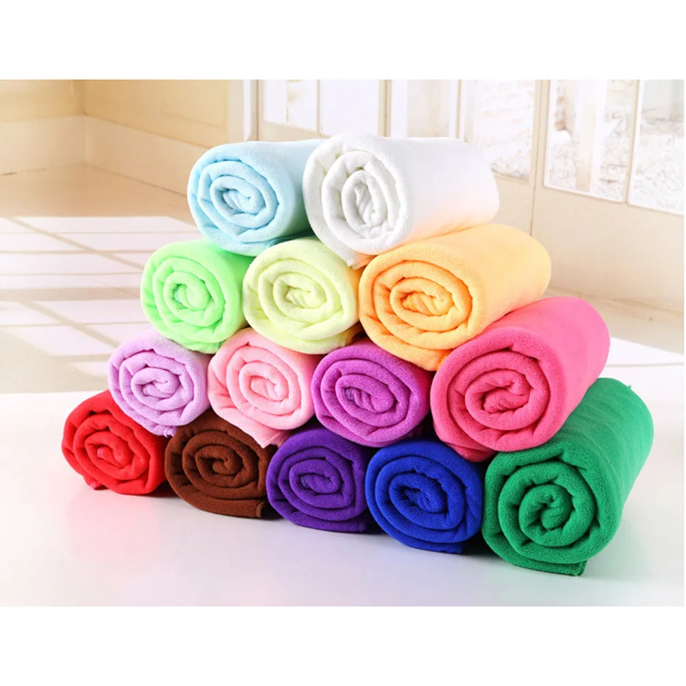 Quick Dry Microfiber Towels 30x70cm Soft Absorbent Multi-Purpose Bathroom Hair Face Car Cleaning Cloth Pink Towels