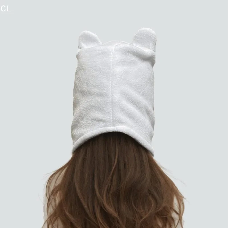 AttireTroveCozy Cotton Face Mask Windproof Soft Hooded Scarf Thick Warm Bear Ears Protection Autumn Winter Season - view 4